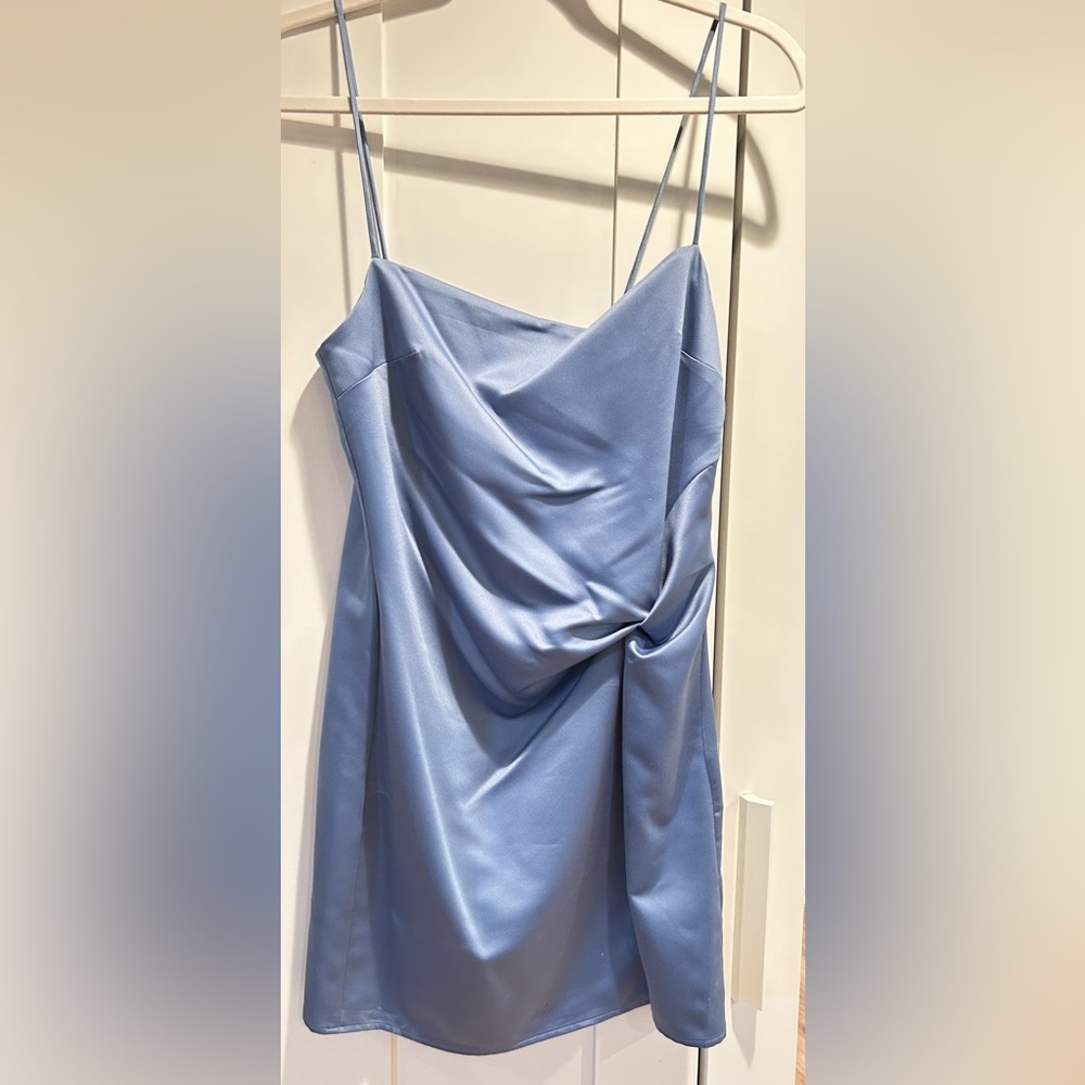 Satin blue dress